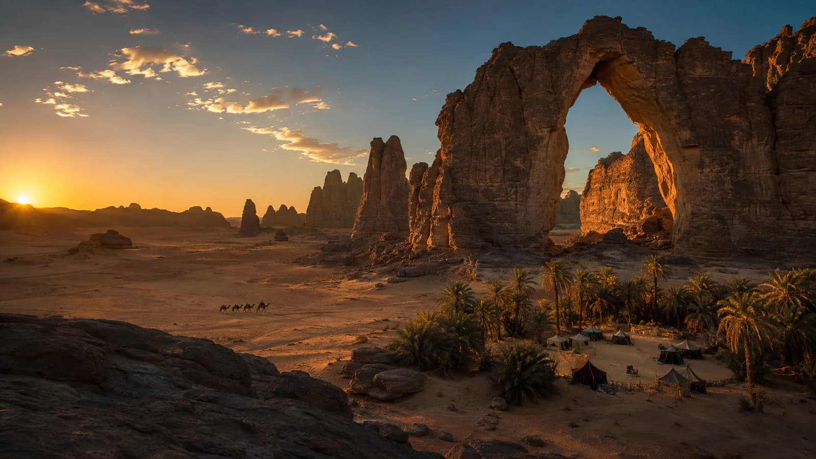 Cinematic TGPI country visual of Algeria, highlighting its landscape, culture and contemporary identity.