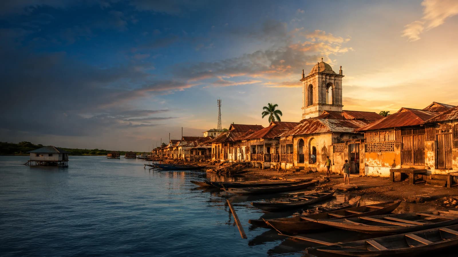 Cinematic TGPI country visual of Benin, highlighting its landscape, culture and contemporary identity.