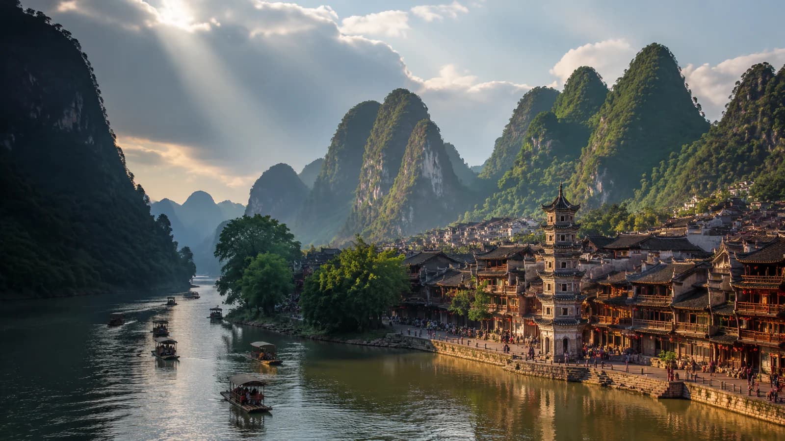 Cinematic TGPI country visual of China, highlighting its landscape, culture and contemporary identity.