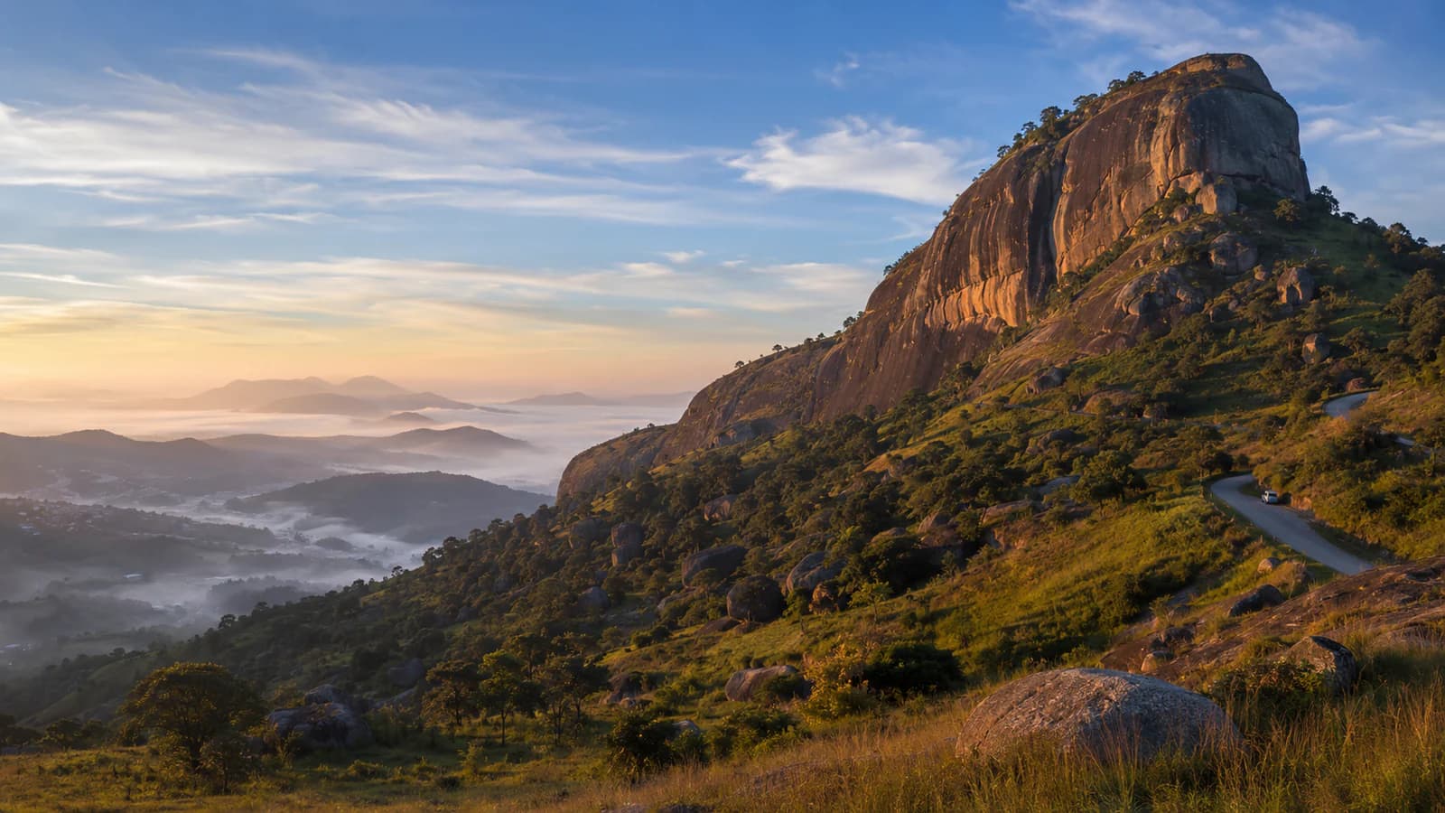 Cinematic TGPI country visual of Eswatini, highlighting its landscape, culture and contemporary identity.