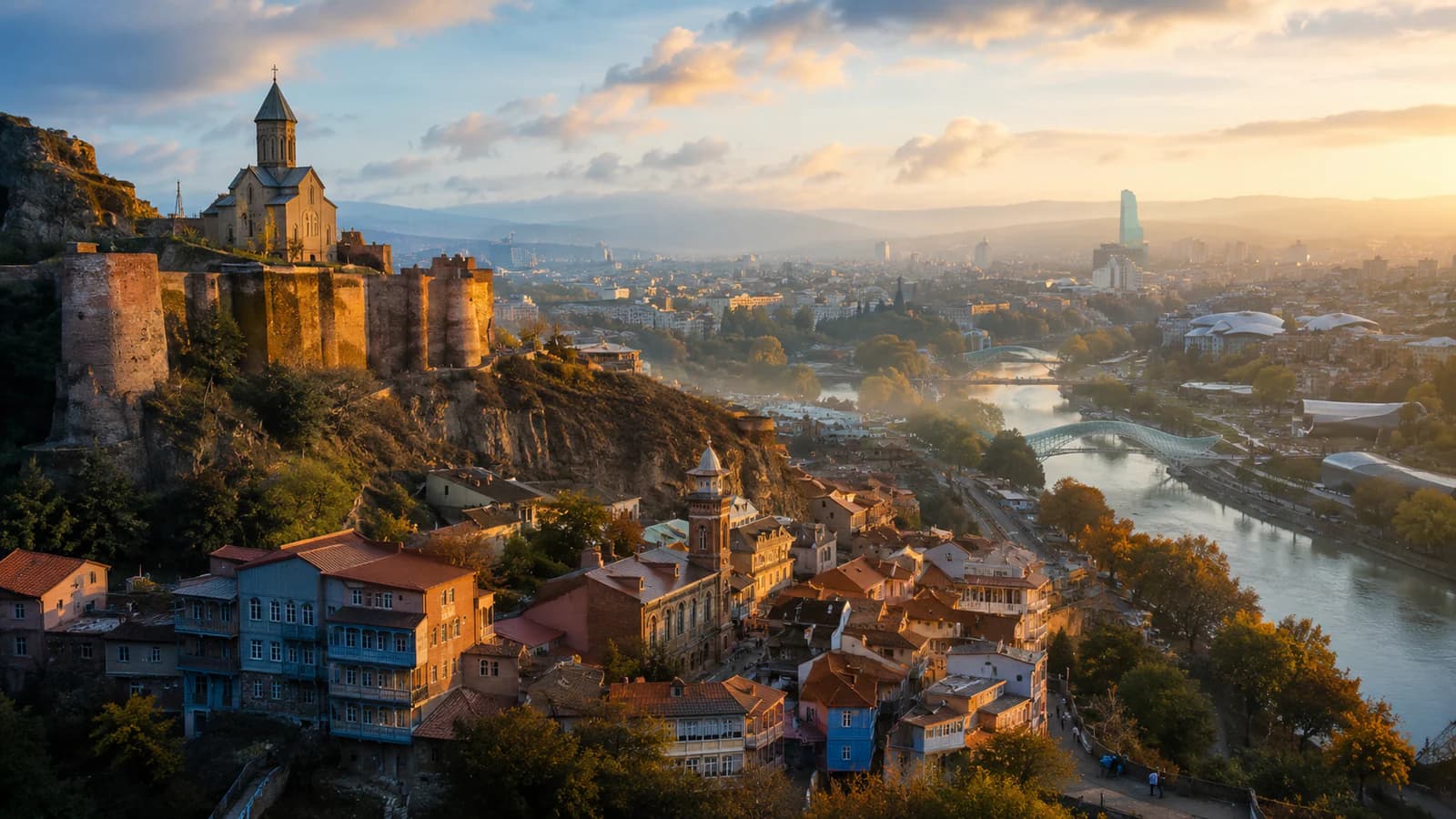 Cinematic TGPI country visual of Georgia, highlighting its landscape, culture and contemporary identity.
