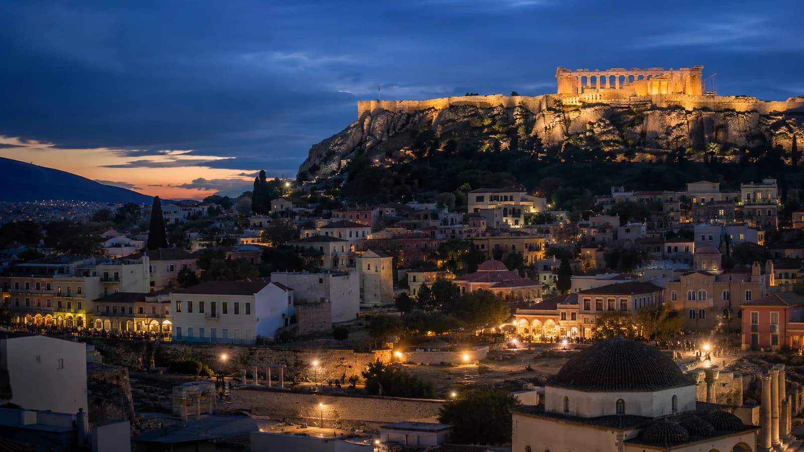 Cinematic TGPI country visual of Greece, highlighting its landscape, culture and contemporary identity.