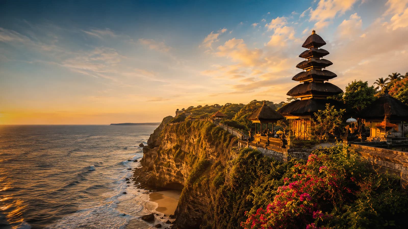 Cinematic TGPI country visual of Indonesia, highlighting its landscape, culture and contemporary identity.