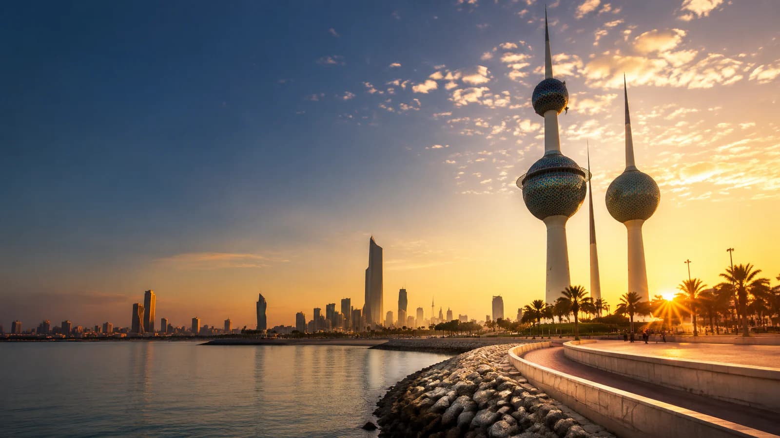 Cinematic TGPI country visual of Kuwait, highlighting its landscape, culture and contemporary identity.