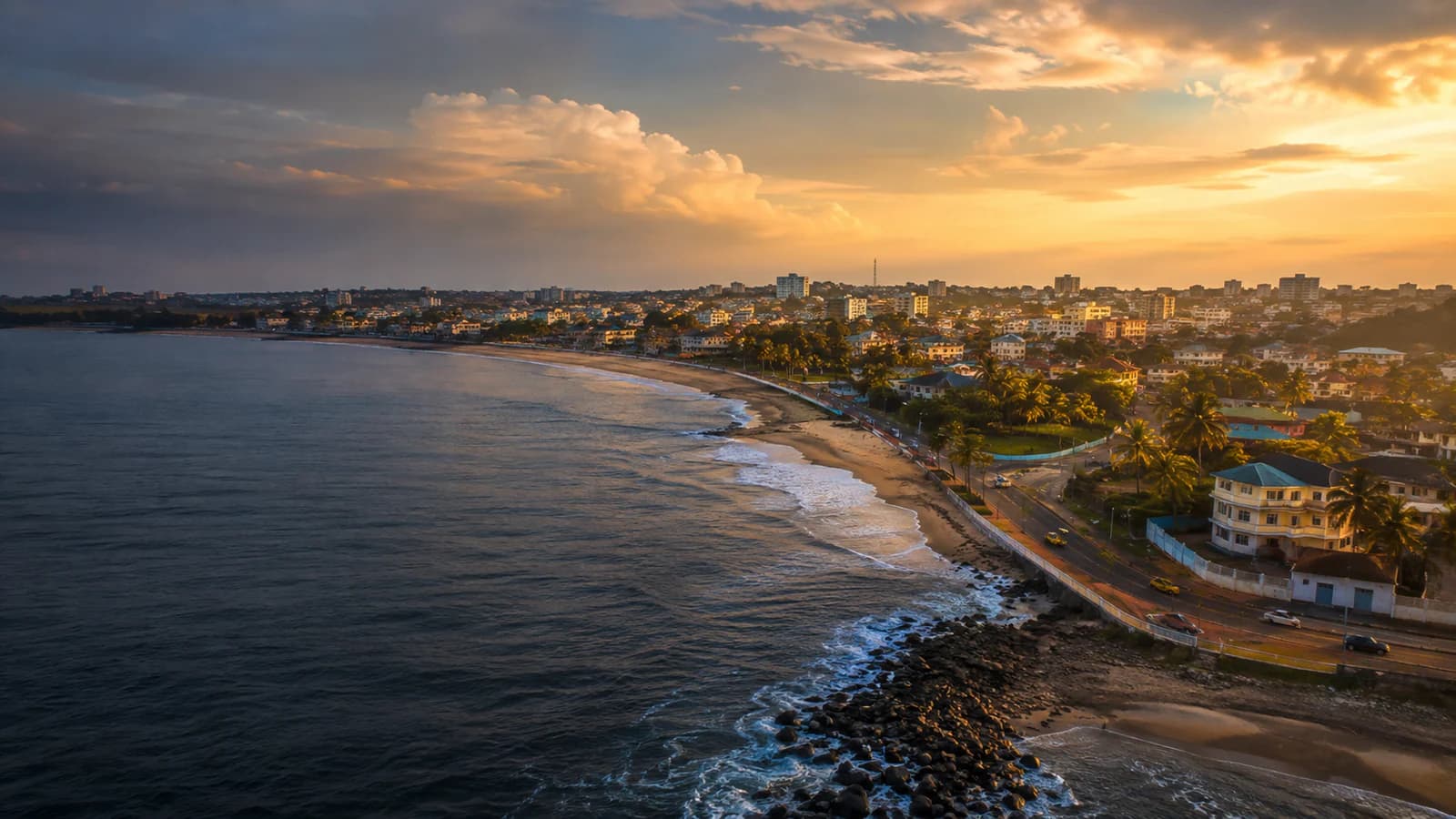 Cinematic TGPI country visual of Liberia, highlighting its landscape, culture and contemporary identity.